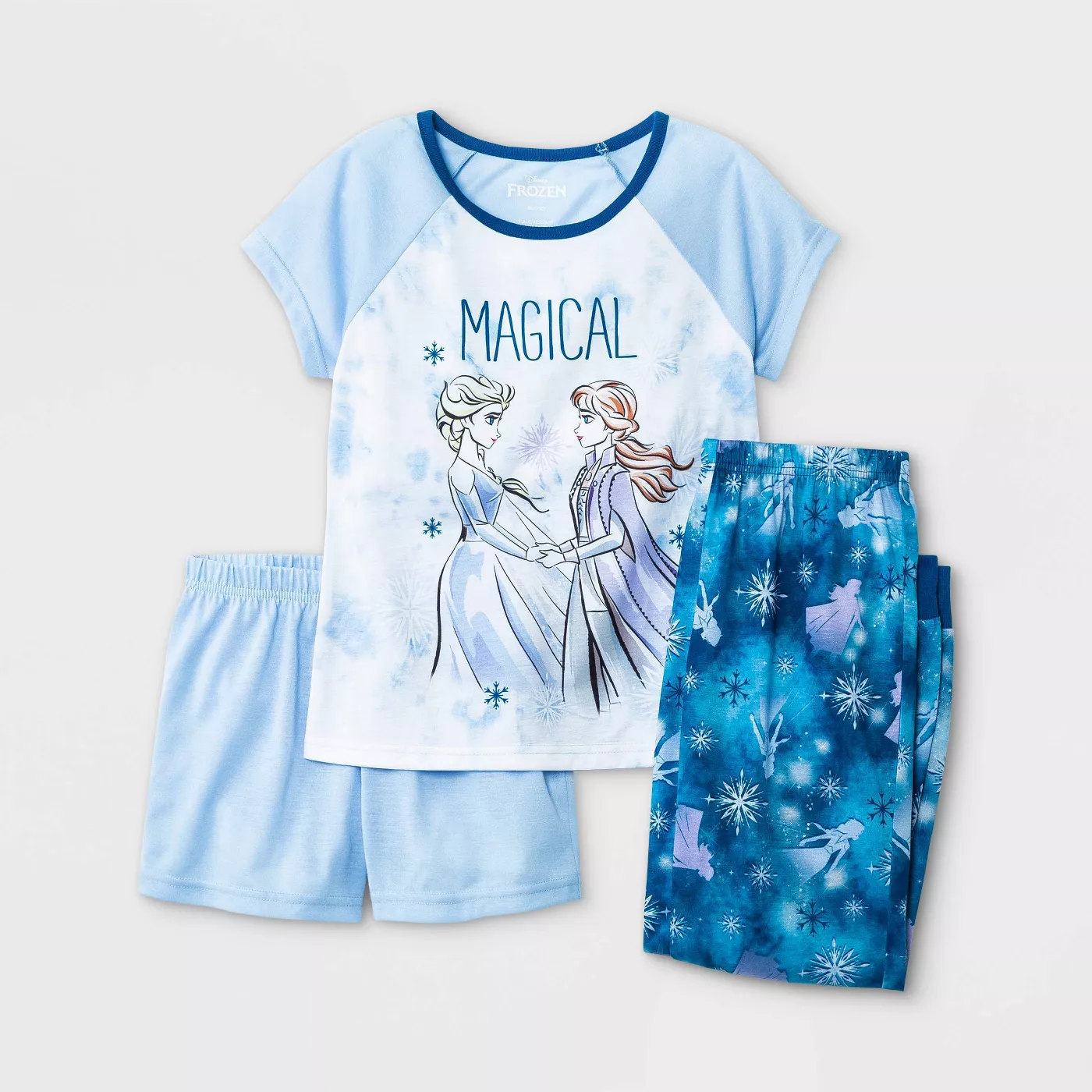 Girls' Frozen 3pc Pajama Set - Blue