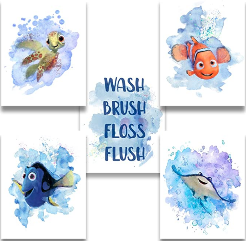 Art Studio Finding Nemo Watercolor Wall Art Decor