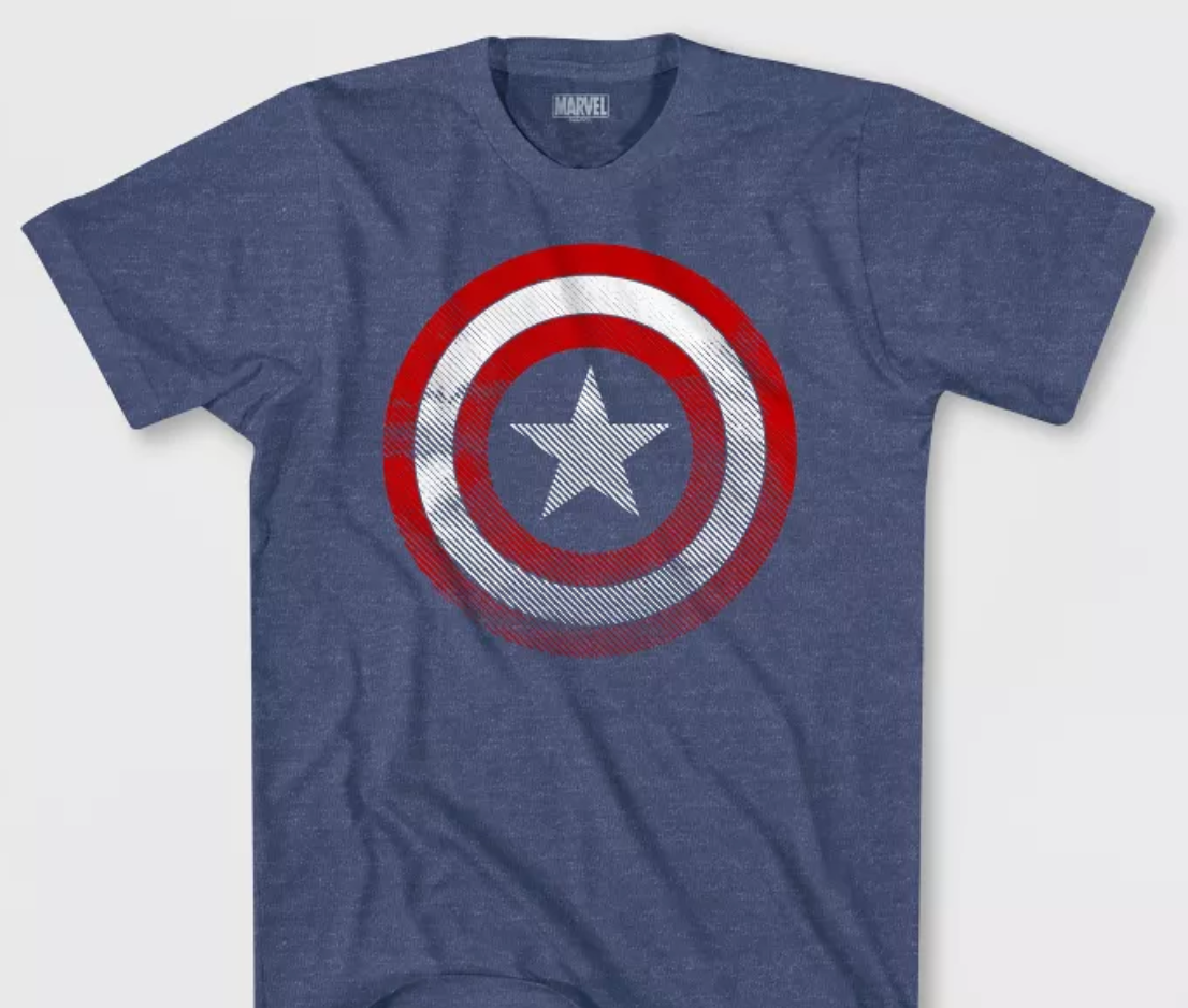 Kids' Marvel Captain America Short Sleeve T-Shirt - Denim Heather