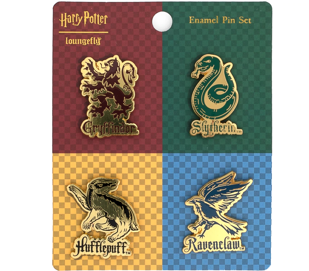 Harry Potter House Mascots 4pc Enamel Pin Set