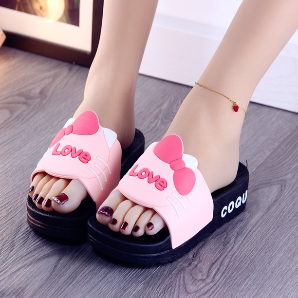 Thick Sole Slippers High Platform Shoes Cartoon Hello Kitty