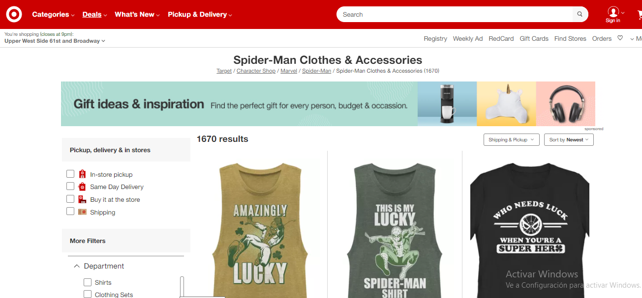 Target Spider-man Merchandise Collection