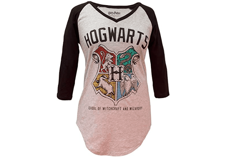 Harry Potter Hogwarts Crest Women’s V-Neck Raglan T-Shirt