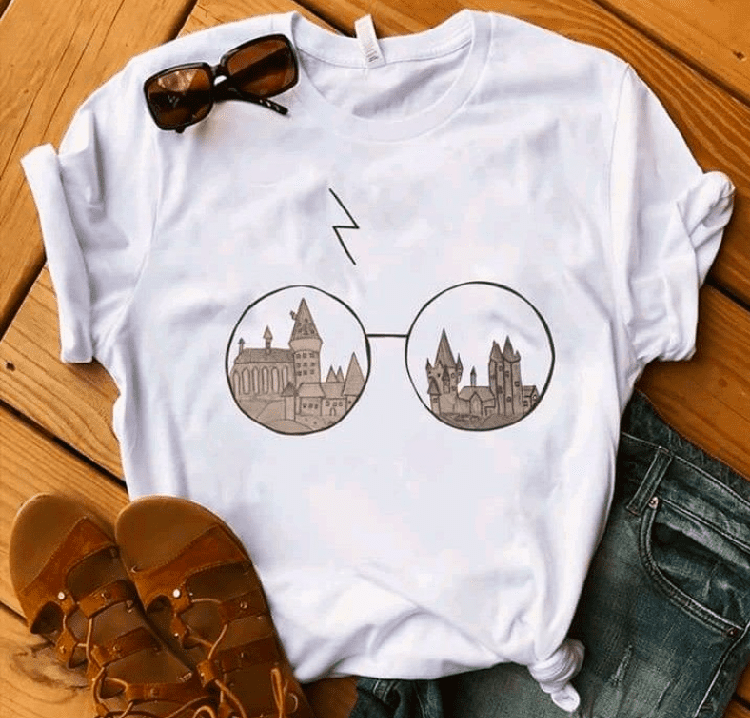 Harry Potter Hogwarts Glasses Graphic T-Shirt