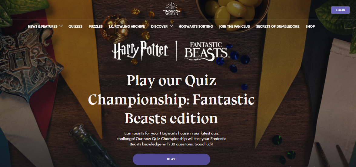 harry potter official site