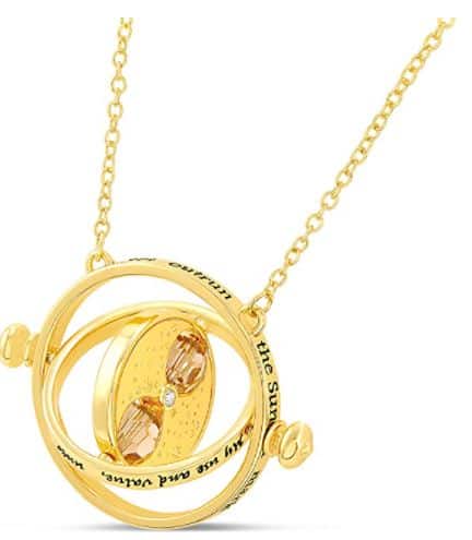 Harry Potter Jewelry – Hermione Time Travel Magical Hourglass Rotating Necklace