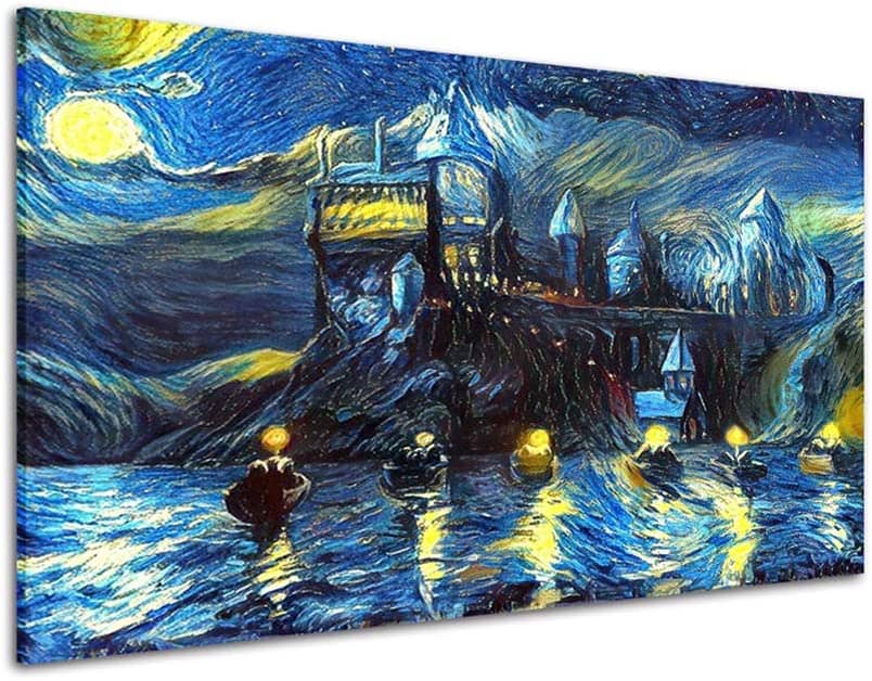 Starry Night Hogwarts Canvas