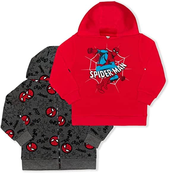 Marvel Boys’ 2-Piece Spider-Man Pullover Hoodie and Zip-Up Jacket Set