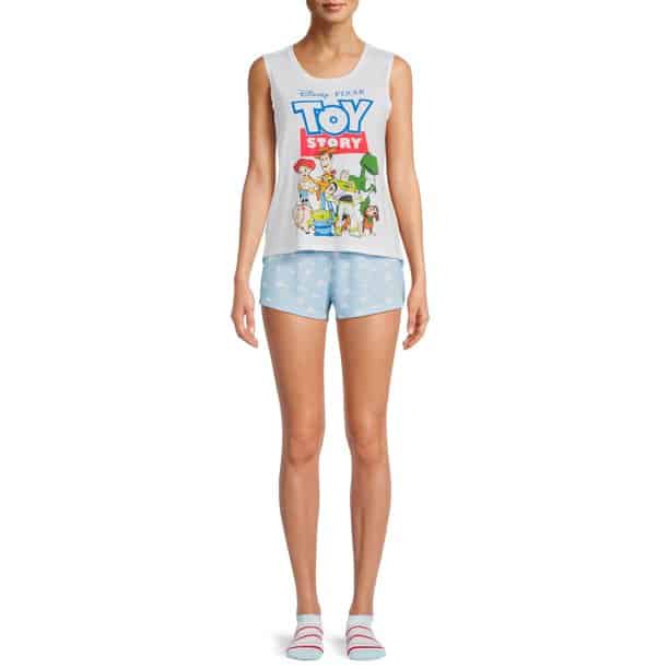 Disney Toy Story Women's Plus Tank Top, Shorts, and Socks, 3-Piece Sleep Set