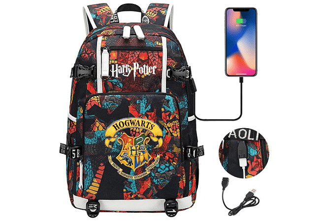 Harry Potter Hogwarts Traveling Backpack with USB Charging Port