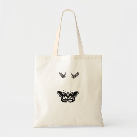 Harry Styles Butterfly and Birds Tattoos Tote Bag