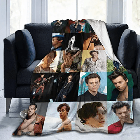 Harry Listening to One Direction Throw Pillow for Sale by