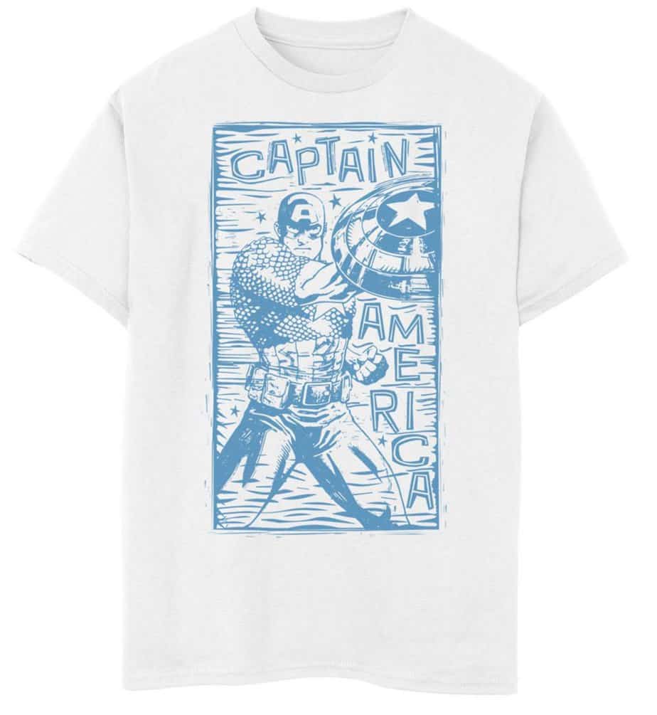 Kids Outline Captain America Shirt