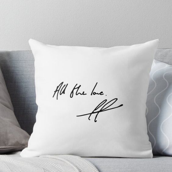 All the Love H Harry Styles Throw Pillow