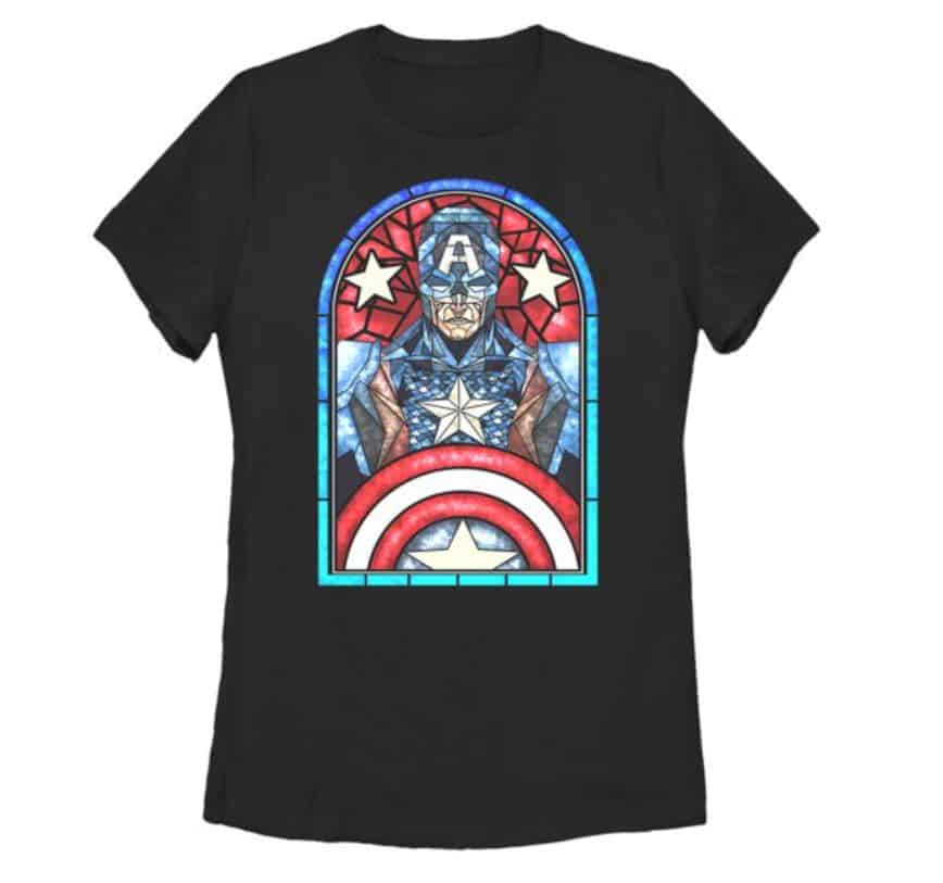 Women's Stained Glass Captain America T-shirt