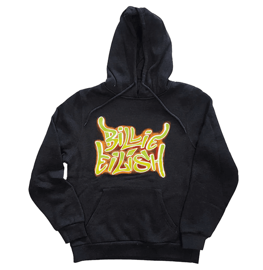 Billie Eilish Airbrush Flames Hooded Sweatshirt