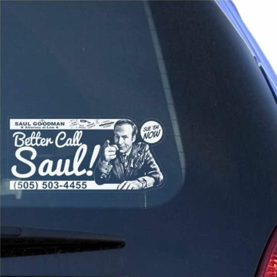 Better Call Saul - Clear Vinyl Automobile Window Decal 8 x 3.6 inches