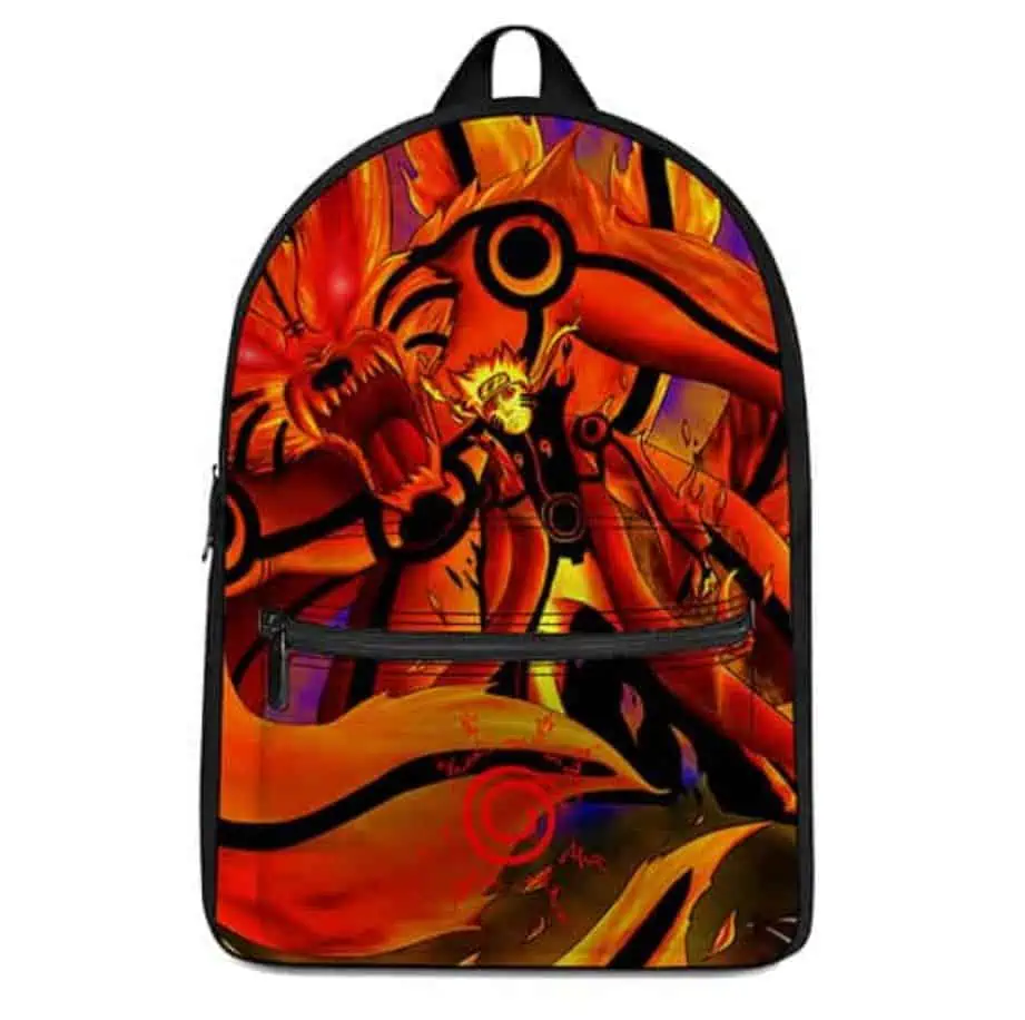 Badass Naruto and Monster Fox Kurama Painting Backpack