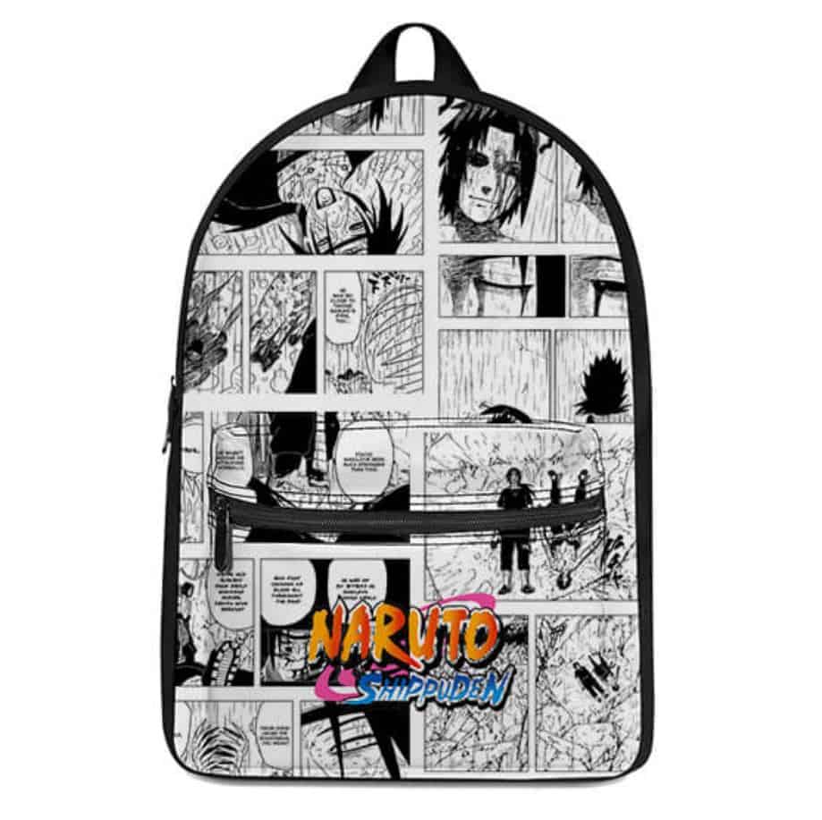 Naruto Shippuden Itachi & Sasuke Manga Strip Design Bookbag