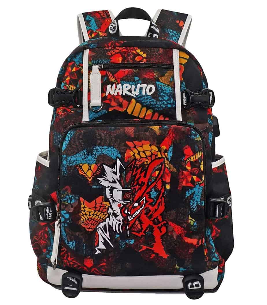 Roffatide Naruto Bookbag Luminesint Large Backpack with USB Charging Port