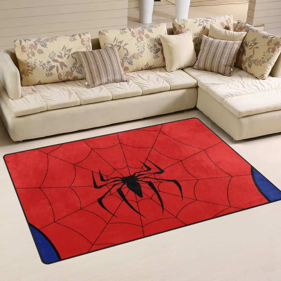 Sunlome Black Web Spider Red Pattern Area Rug