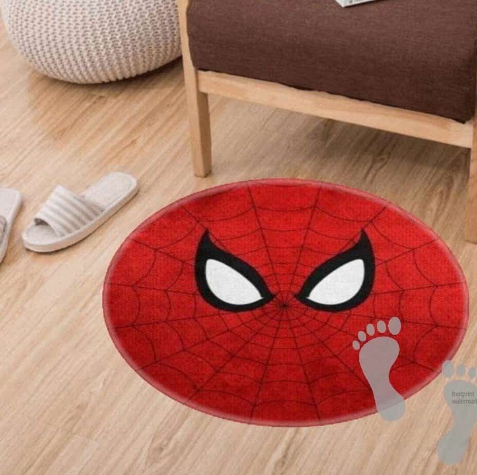 Spiderman Modern Flannel Microfiber Non Slip Machine Washable Round Area Rug