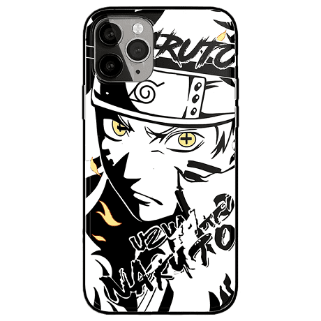 Naruto Characters Sketch Tempered Glass iPhone Case