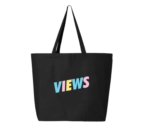 Views, Black Tote Bag