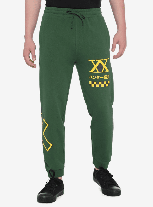 best hunter x hunter sweatpants hunter x hunter logo green sweatpants