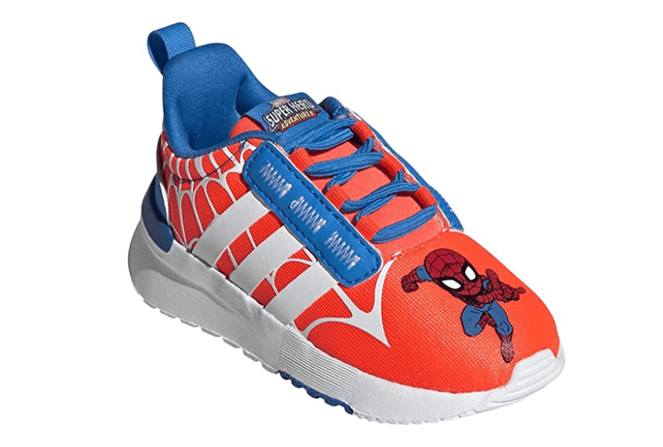 Unisex Child Racer Adidas TR21 Spider-Man Running Shoe Solar Red 