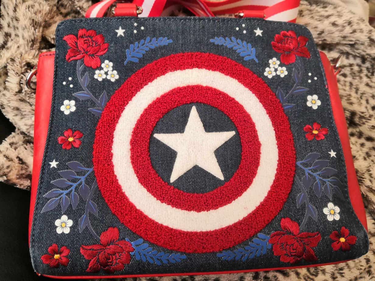 loungefly Captain America Cross-Body 80th anniversary  bag shield