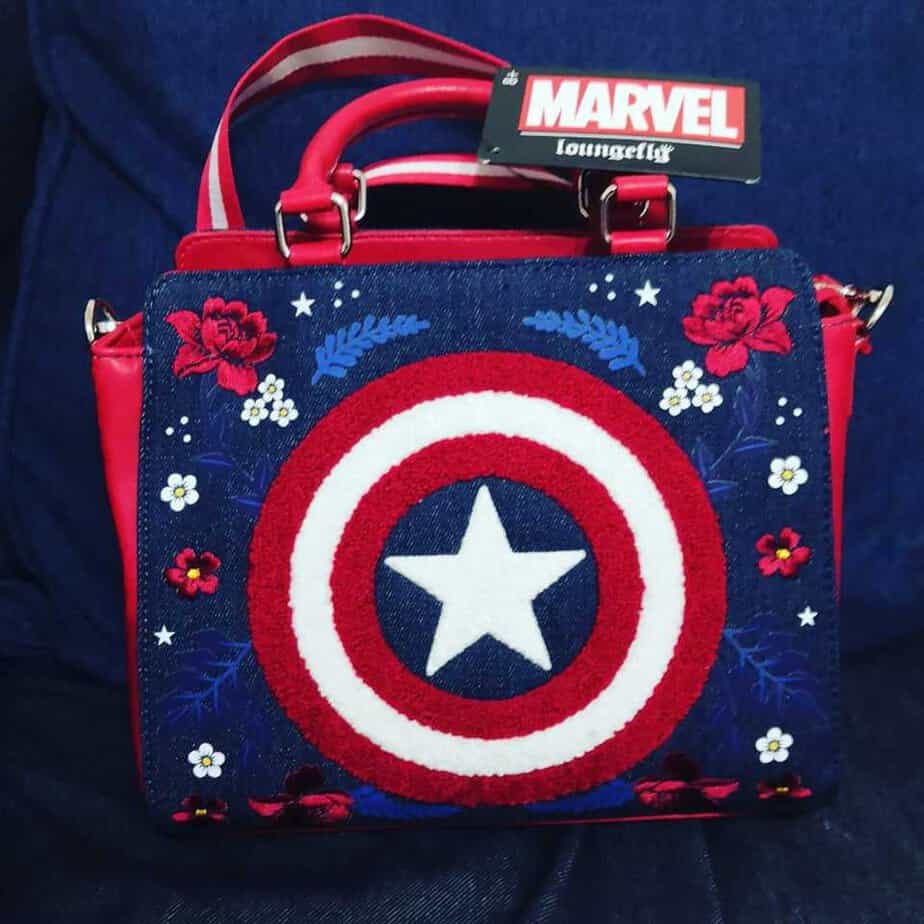 Loungefly Captain America 80th Anniversary Crossbody Bag design